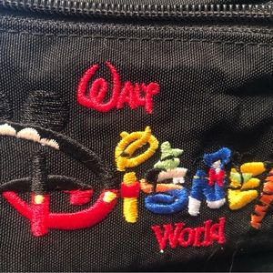 Disney, Vintage Black Embroidered Fanny Pack